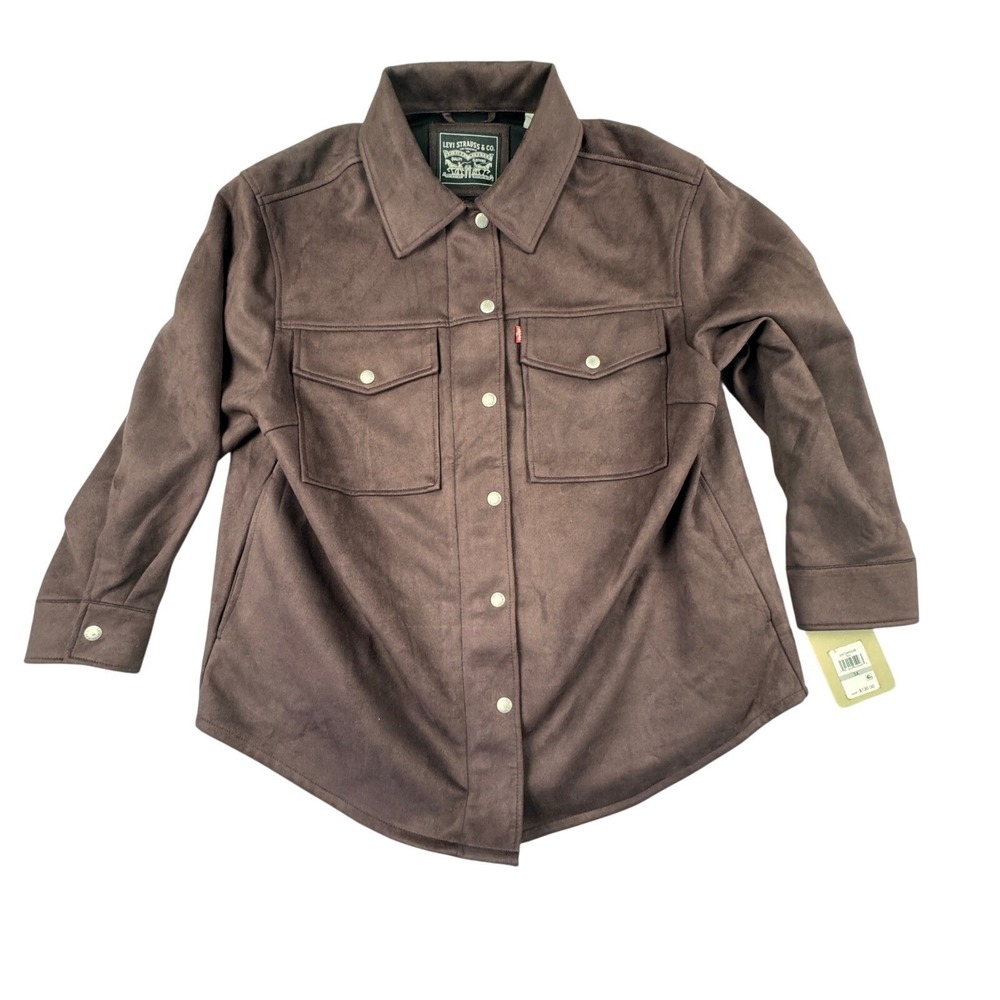 Levi's Womens Button Up Shirt Jacket 1X‎ Burgundy New With Tags LW2WS235